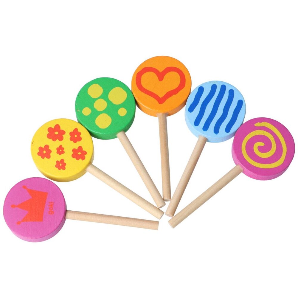 NWT Goki Wooden Toy Lollipops Set of 6